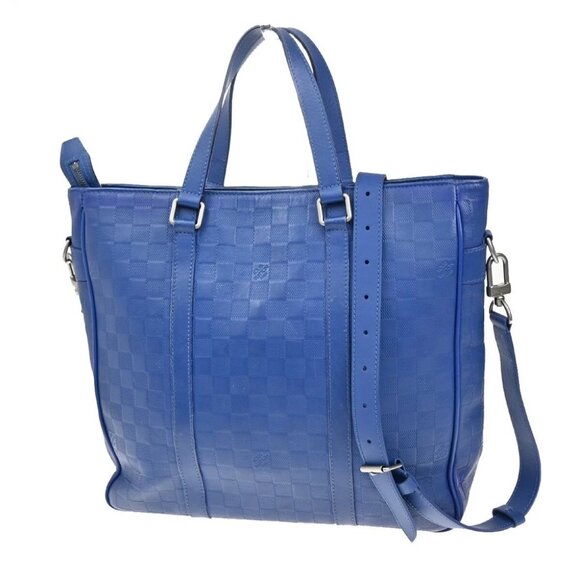 LOUIS VUITTON Tadao PM 2Way Shoulder Hand bag Damier Infini Blue - Picture 1 of 14